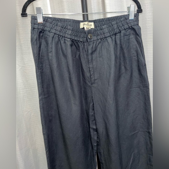 Madewell Linen-Blend Track Trousers in Black | size Medium - Picture 2 of 11